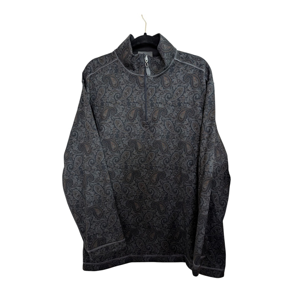 Nicoby Dual Look Paisley/Black Reversible Quarter Zip Size XXL Luxury